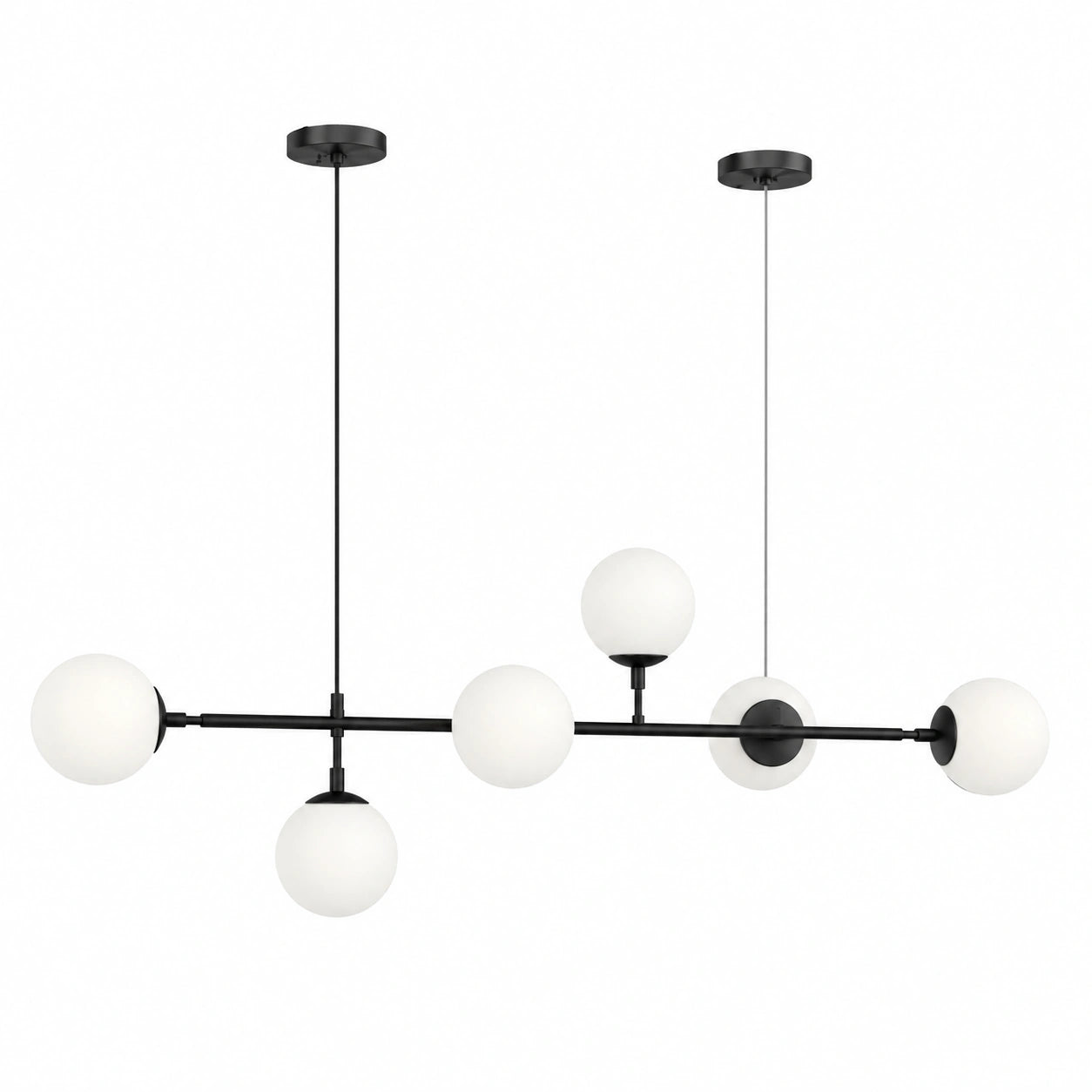 Îlot de cuisine, en verre et lin, coloris noir et blanc, pour la cuisine