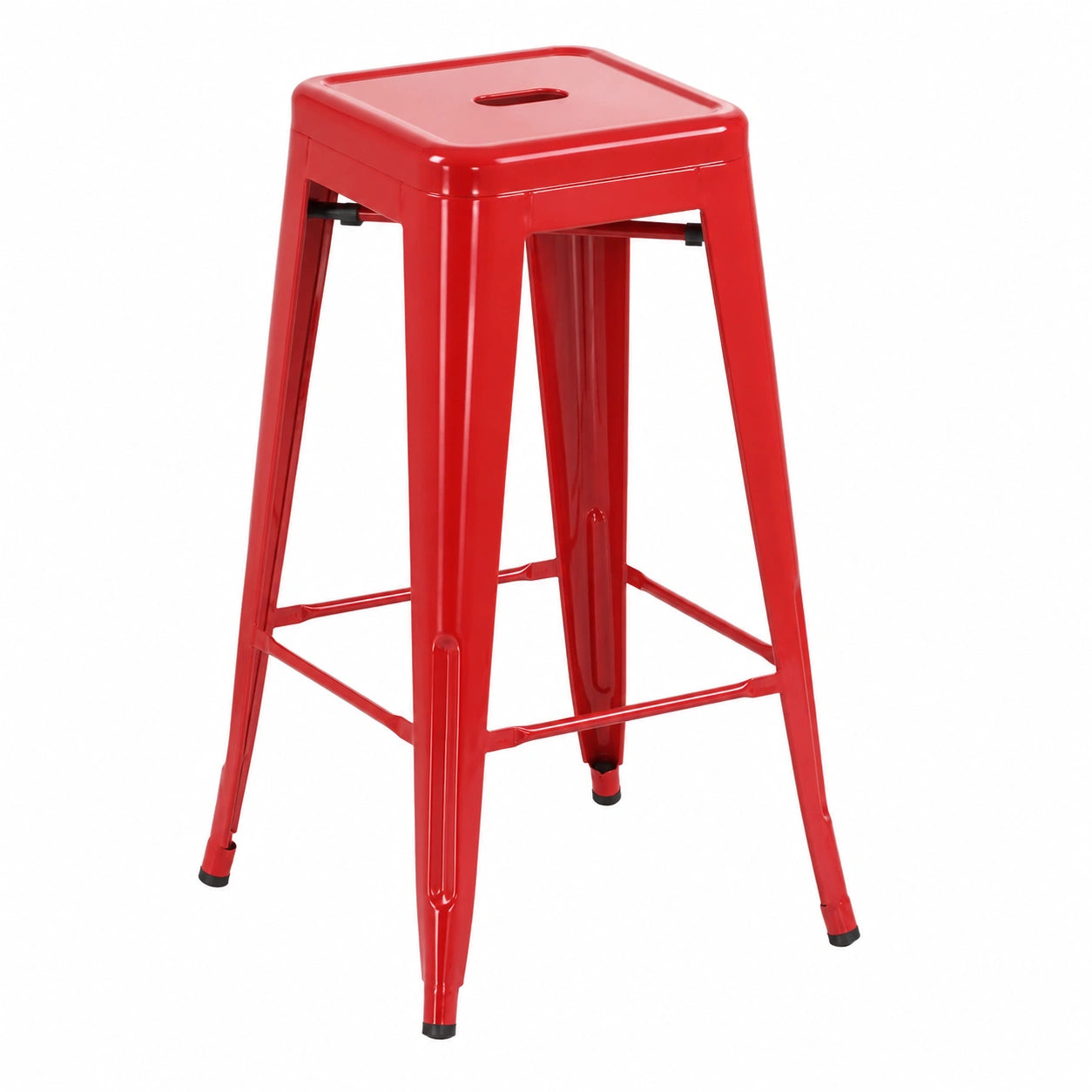 Tabouret, en métal, coloris rouge, pour la cuisine ou l’espace repas