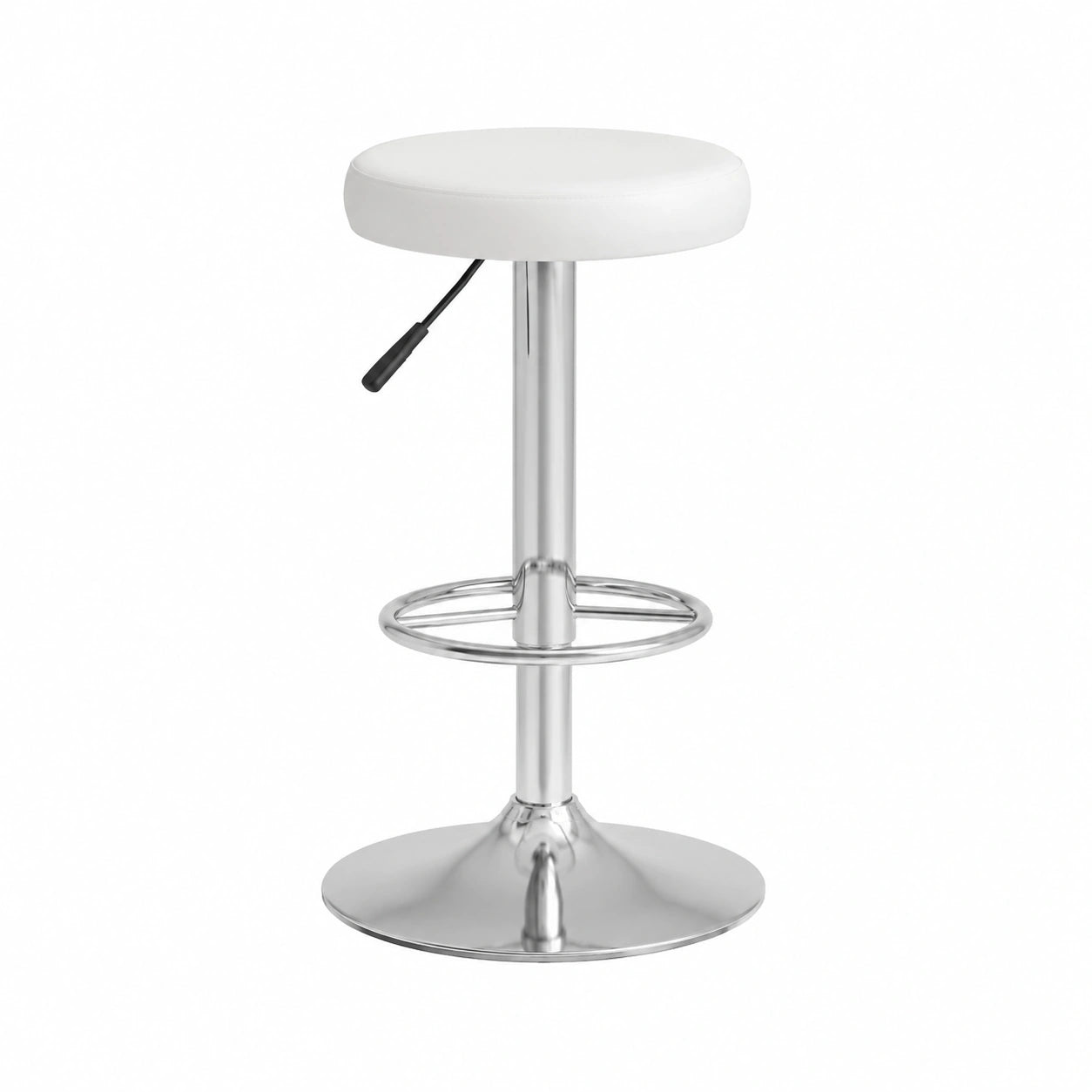 Tabouret, pivotant, réglable, en similicuir, coloris blanc, pour la cuisine ou l’espace repas