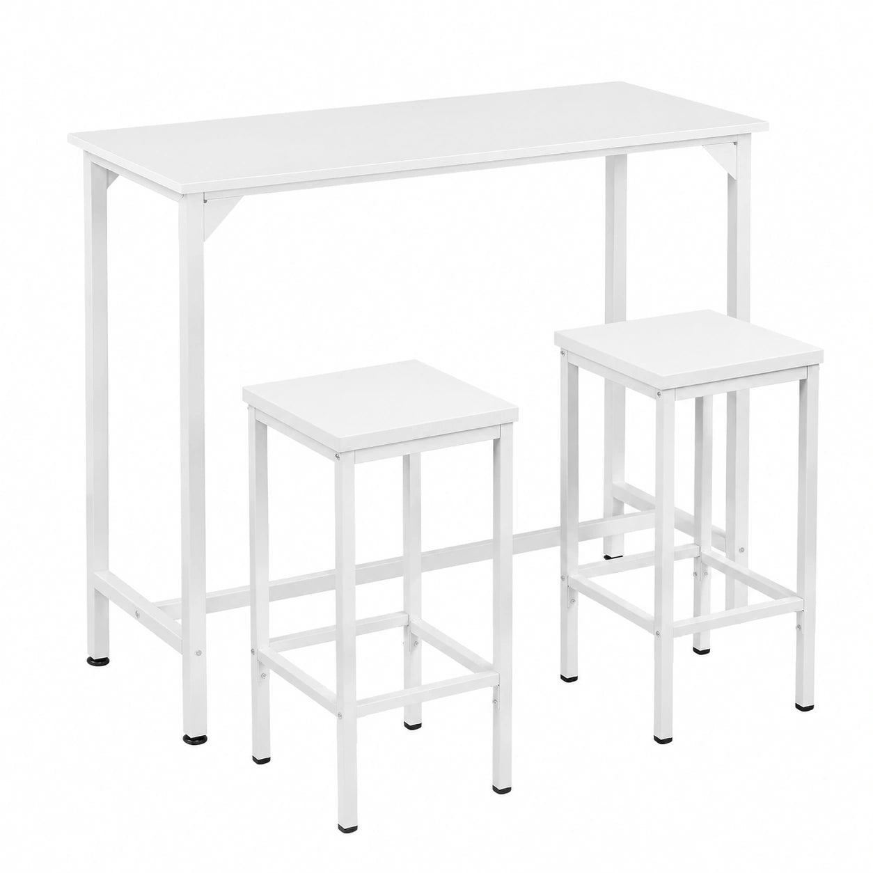 Table de bar, en métal, coloris blanc, pour la cuisine ou l’espace repas