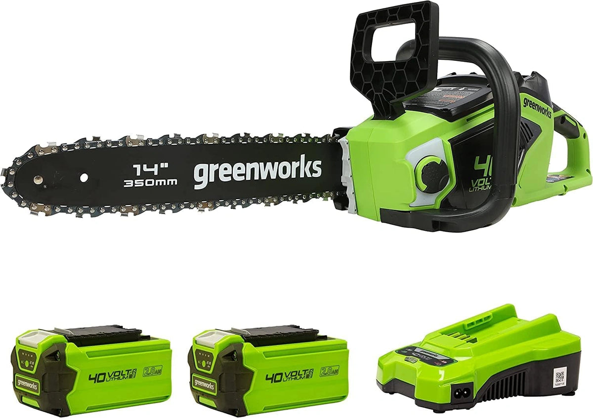 Greenworks, Tronçonneuse électrique, GD40CS15K2X, 40V, 14 Pouces