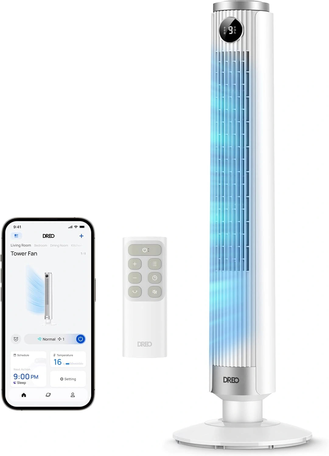 DREO, Ventilateur, 554S, connecté, fonctionnement silencieux