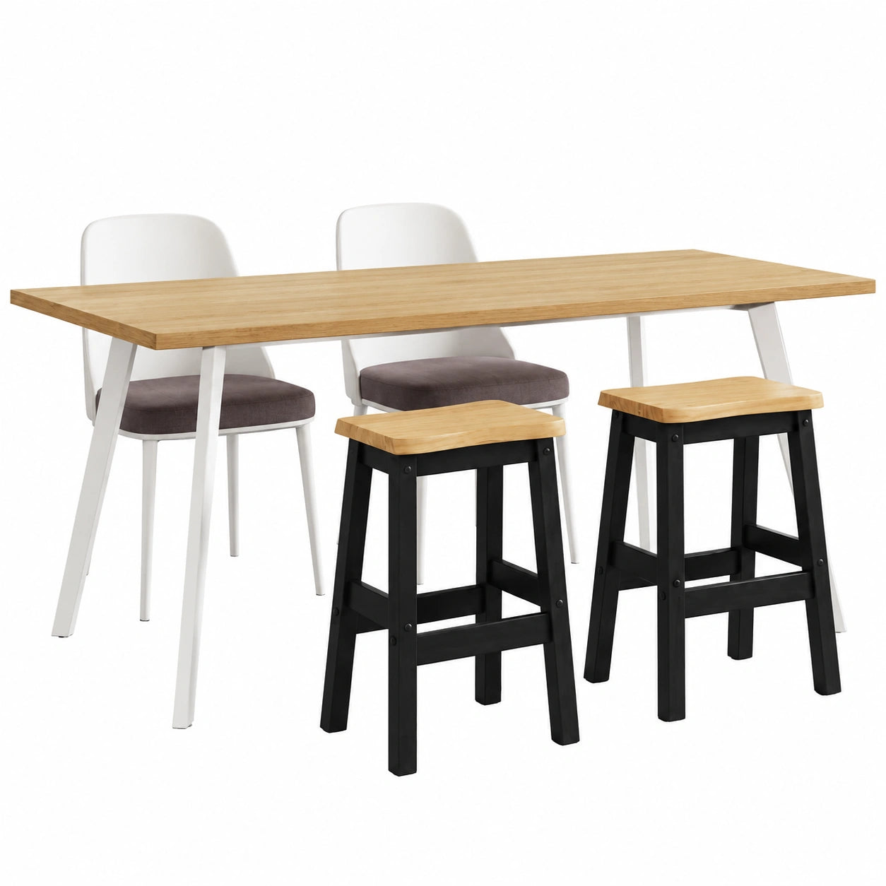 Tabouret, en acier inoxydable, coloris noir, 40 x 29 x 63 cm, pour la cuisine ou l’espace repas