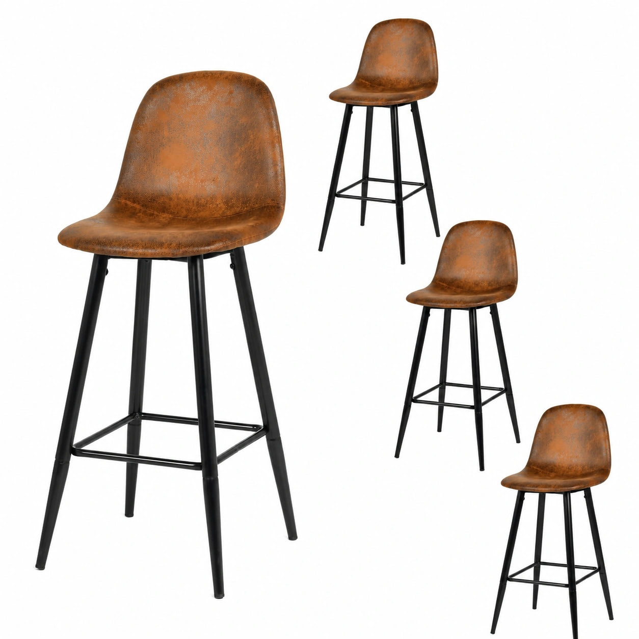Chaise, rembourré, coloris marron, 49 x 42,5 x 103,5 cm, pour la salle à manger ou la cuisine