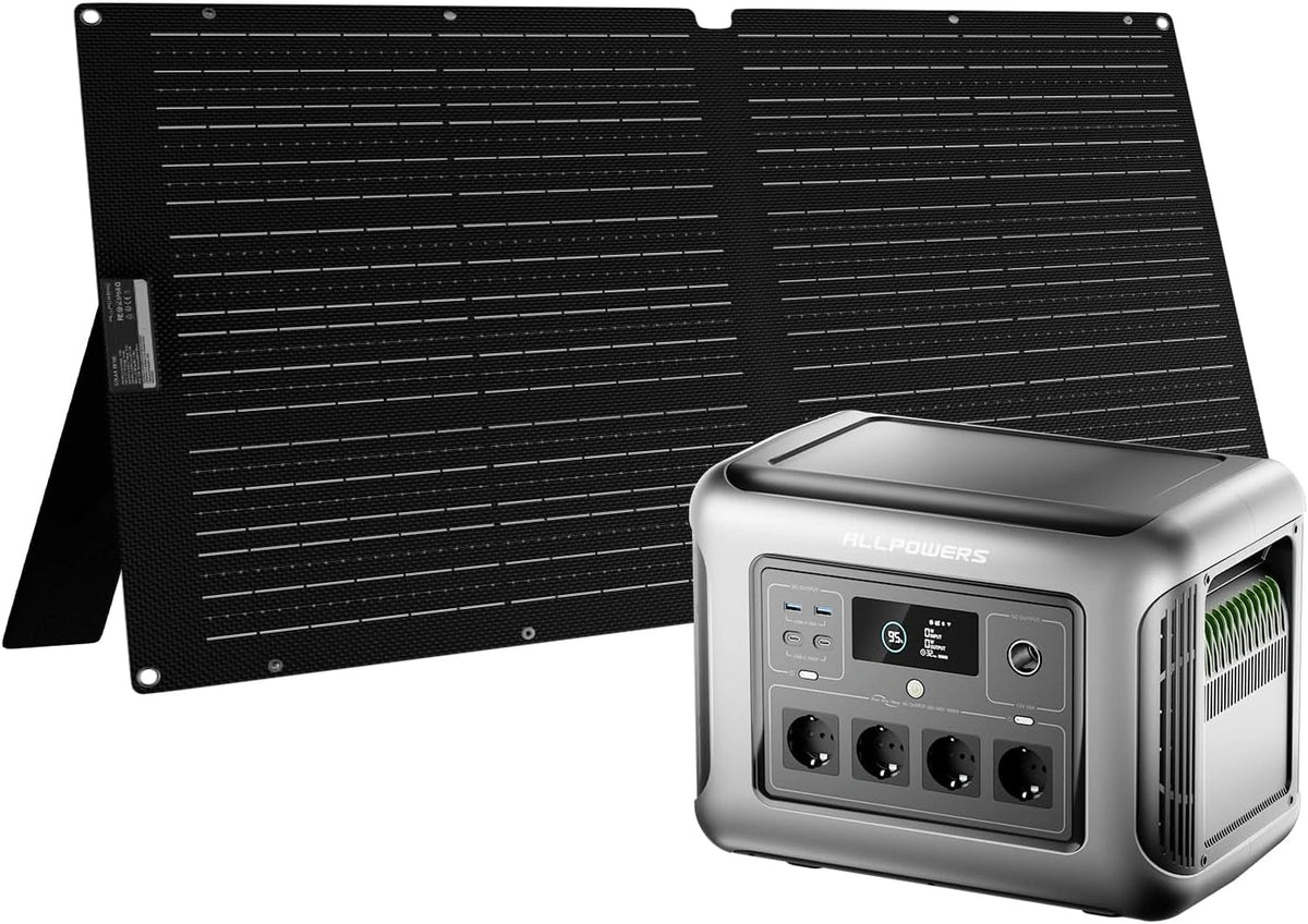 ALLPOWERS, Kit solaire photovoltaïque, R1500, 100W, format mobile