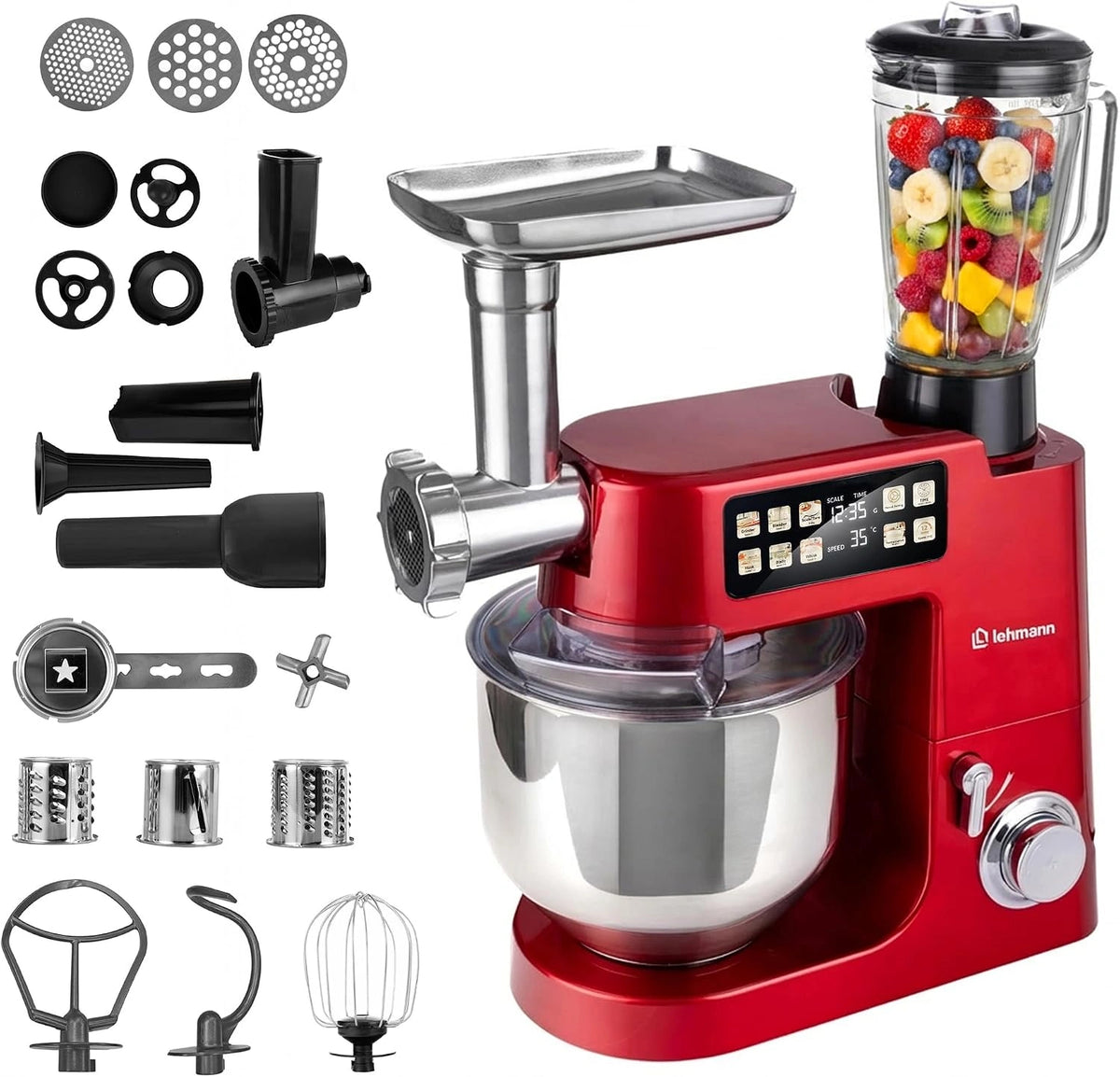 LEHMANN, Blender, 8L, 1,5L, 2100W, Rouge
