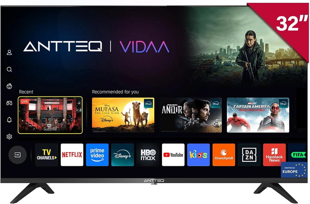 Antteq, Téléviseur, V32-AH3Q1L, 32 Pouces, Wi-Fi, connecté, format mobile