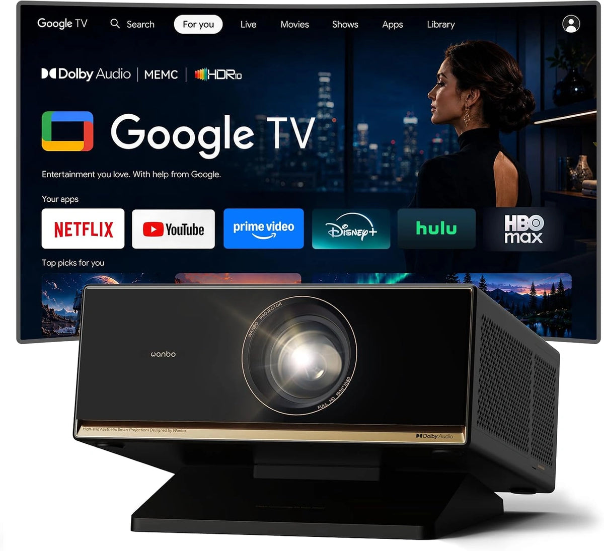 WANBO, Téléviseur, HDR10, 20W, Wi-Fi, Bluetooth