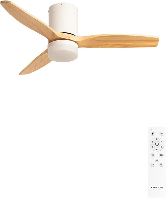 CREATE, Ventilateur, 40W, avec télécommande, fonctionnement silencieux, Blanc