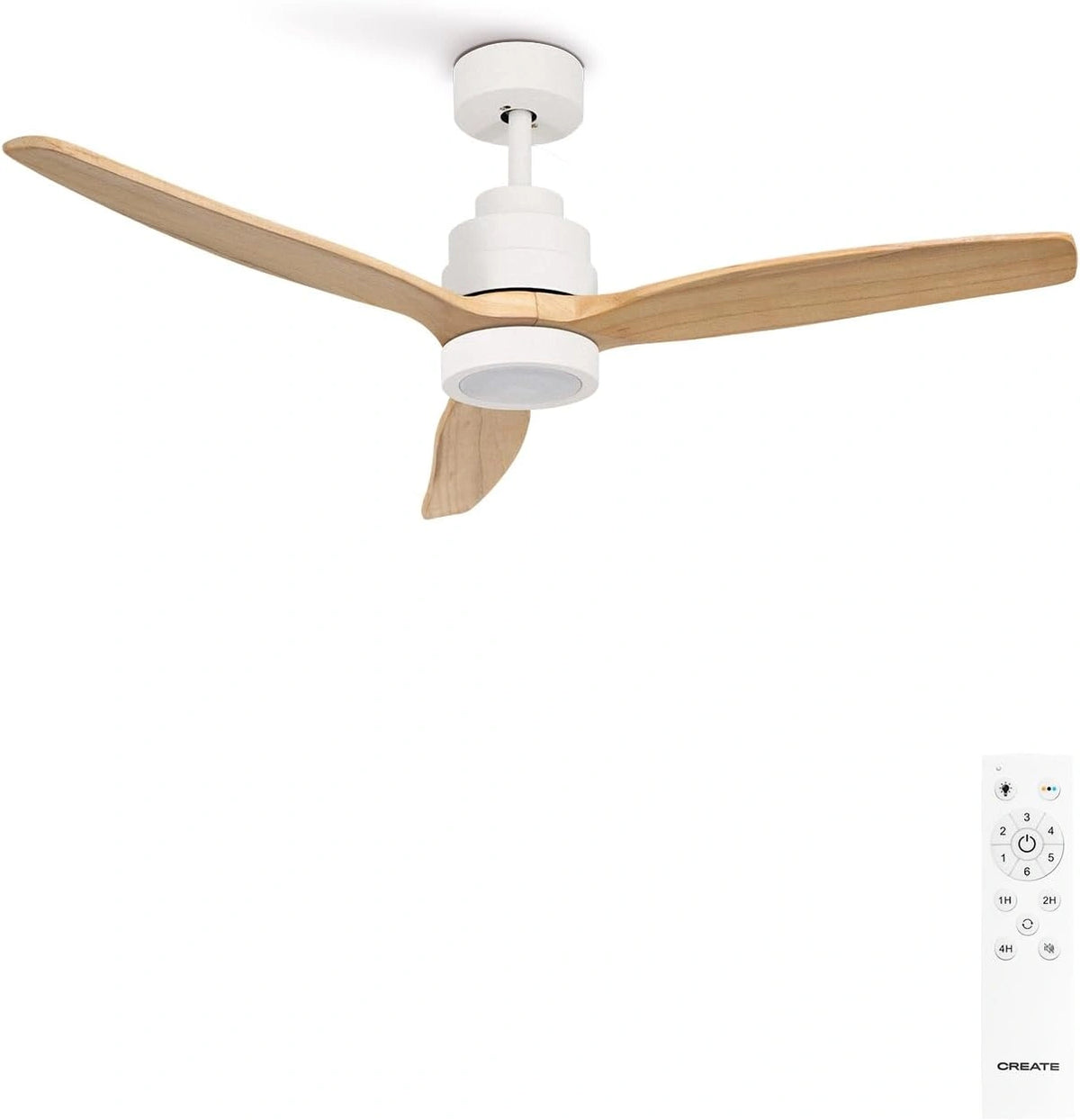 CREATE, Ventilateur, 40W, avec télécommande, fonctionnement silencieux, Blanc