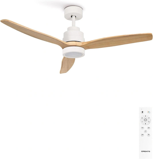 CREATE, Ventilateur, 40W, avec télécommande, fonctionnement silencieux, Blanc