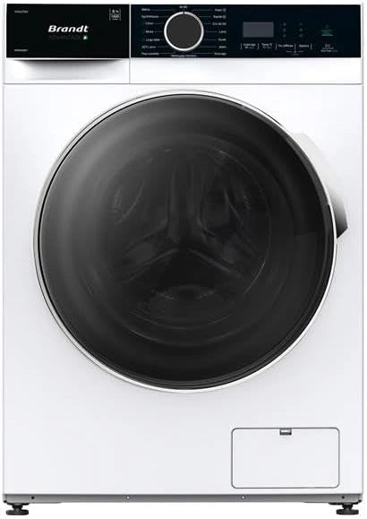 BRANDT, Lave-linge, WFB584QW1, Blanc
