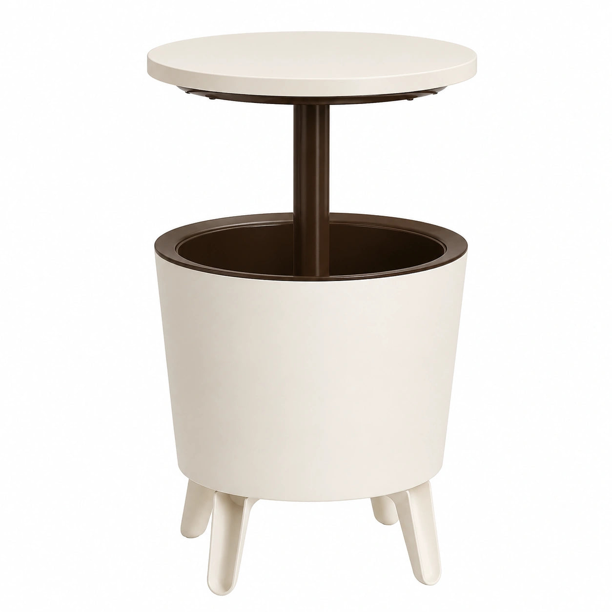 Table, coloris blanc et marron, pour les espaces de vie