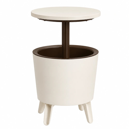 Table, coloris blanc et marron, pour les espaces de vie
