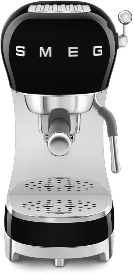 Smeg, Machine à café, ECF02BLEU, 1 L, 1350W, format compact, fonction vapeur, Noir