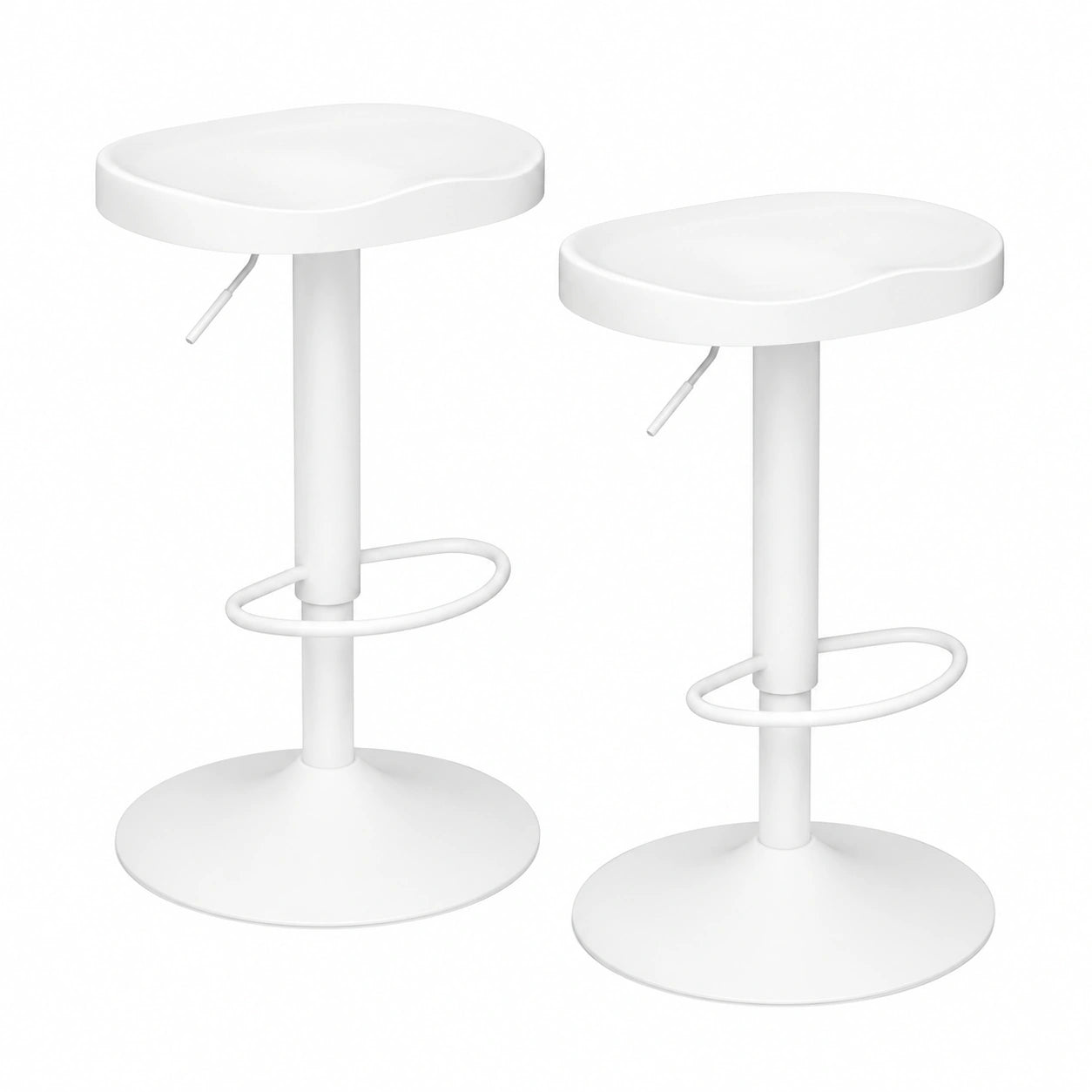 Chaise, en métal, pivotant, réglable, coloris blanc, pour la salle à manger ou la cuisine
