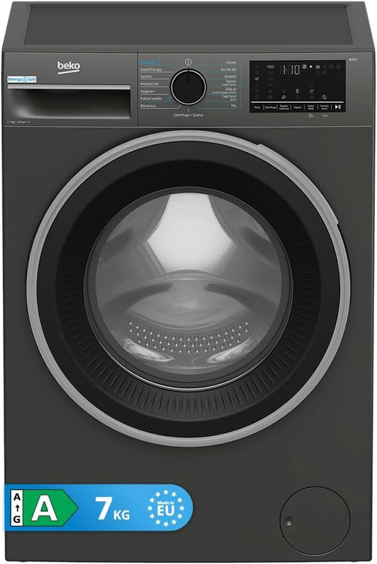 Beko, Lave-linge, AMBSU372M, commande tactile, technologie Inverter, fonction vapeur, Gris