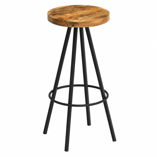 Tabouret, pivotant, réglable, en bois massif et métal, pour la cuisine ou l’espace repas