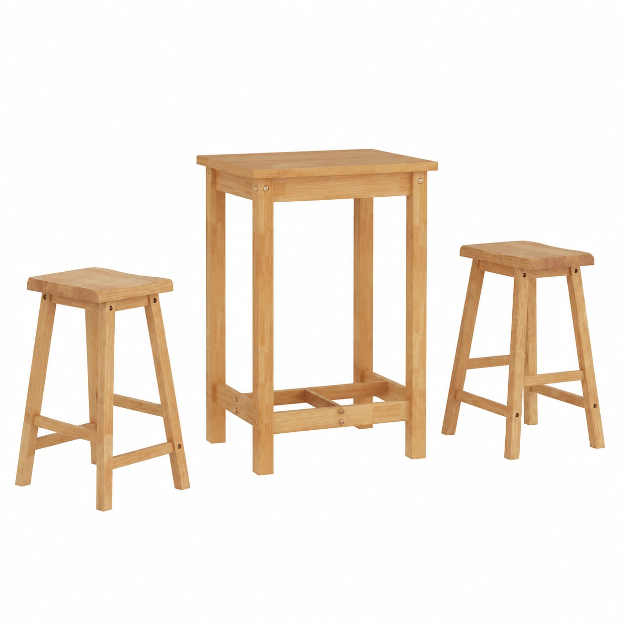 Tabouret, pivotant, réglable, en bois massif, coloris naturel, pour la cuisine ou l’espace repas