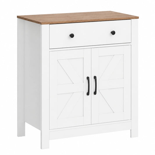 Buffet, avec rangement, en panneaux de bois, 76 x 40 x 85 cm, coloris blanc, pour la salle à manger ou le salon