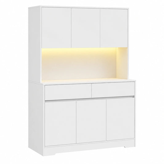Buffet, réglable, avec rangement, avec tiroirs, coloris blanc, 100 x 38,5 x 180 cm, pour la salle à manger ou le salon