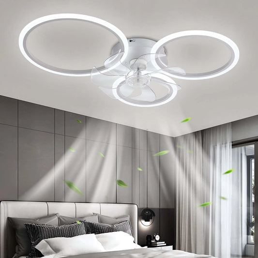 YUNZI, Ventilateur, 72W, avec télécommande, Blanc