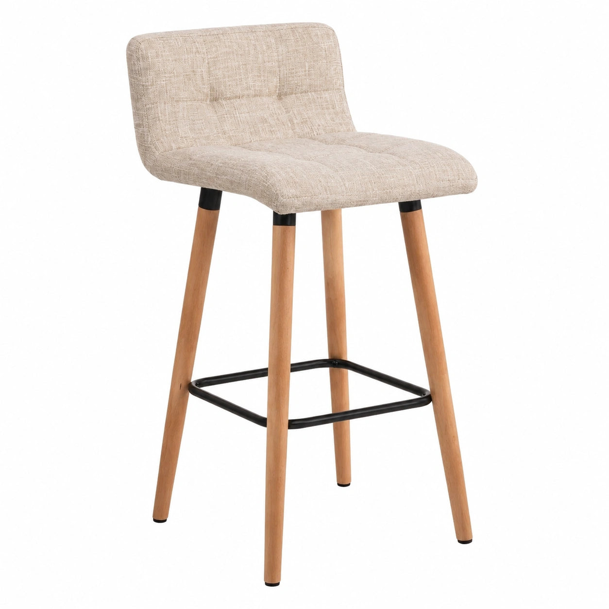 Tabouret, rembourré, en tissu, coloris crème, pour la cuisine ou l’espace repas