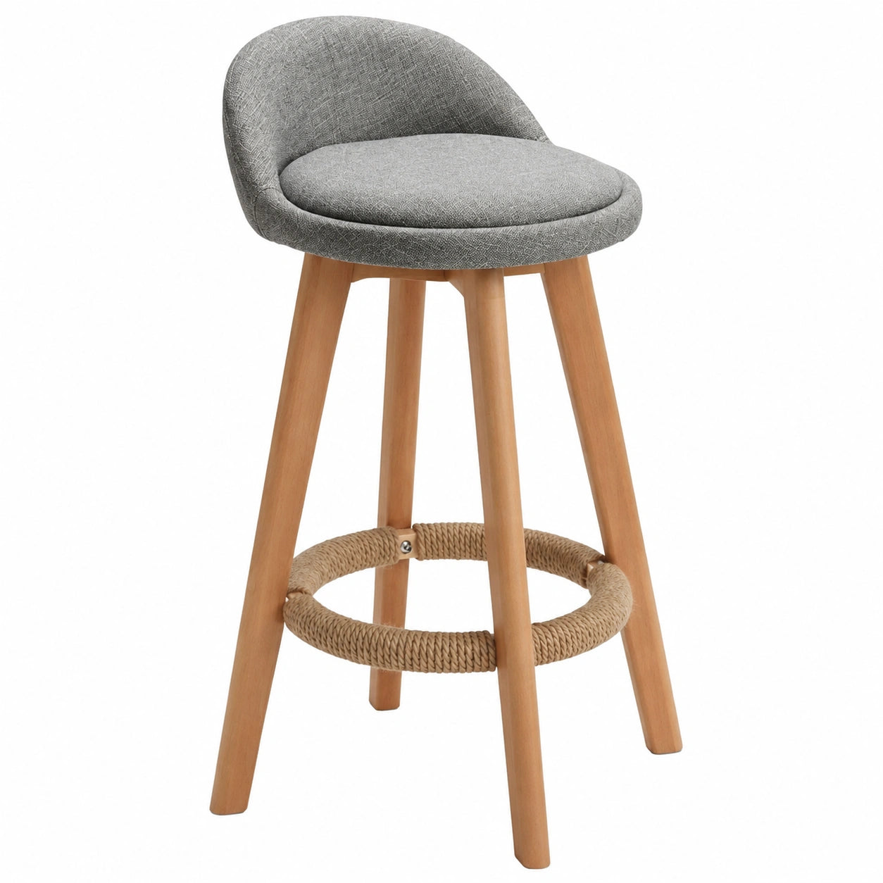 Tabouret, en tissu, pivotant, rembourré, coloris gris, pour la cuisine ou l’espace repas