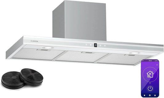 Klarstein, Hotte aspirante, 6000K, Wi-Fi, commande tactile, Noir
