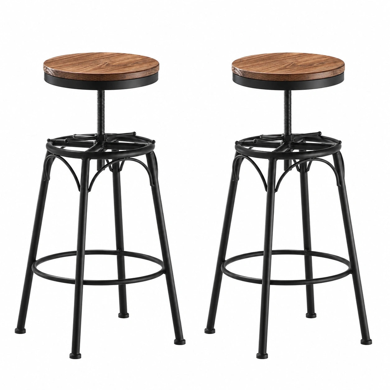 Tabouret, réglable, en métal, coloris noir, pour la cuisine ou l’espace repas