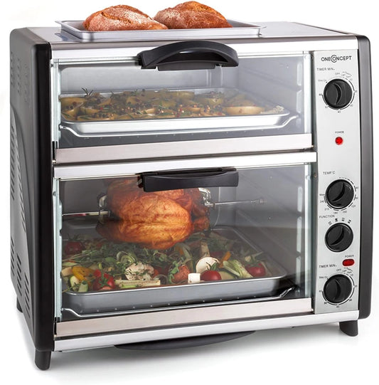 oneConcept, Four électrique, 60-240, 42 litres, 2400 W, Argenté
