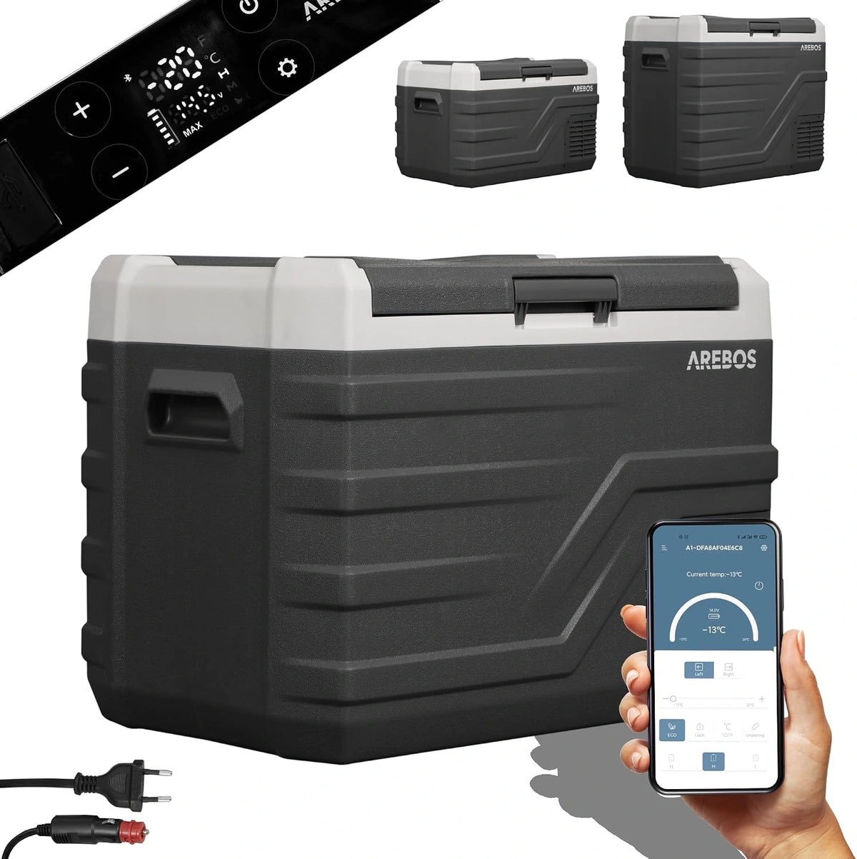 Arebos, Réfrigérateur, 35 L, 24V, 230V, connecté, format mobile