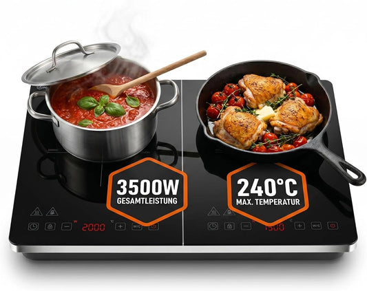 Sommertal, Plaque de cuisson, 3500 W, commande tactile, format mobile