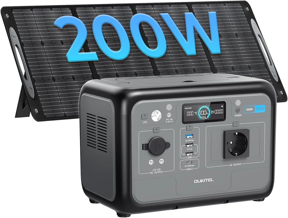 OKITEL, Kit solaire photovoltaïque, P800, 800 W, 200 W, 1600 W, format mobile