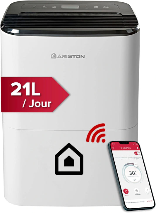 Ariston, Déshumidificateur, 21S, 21L, Wi-Fi, déshumidification, fonctionnement silencieux