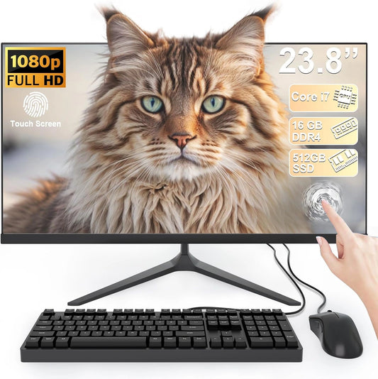 Tout-en-Un, Écran, 23,8 Pouces, 16 Go, 512 Go, Wi-Fi, Bluetooth, commande tactile