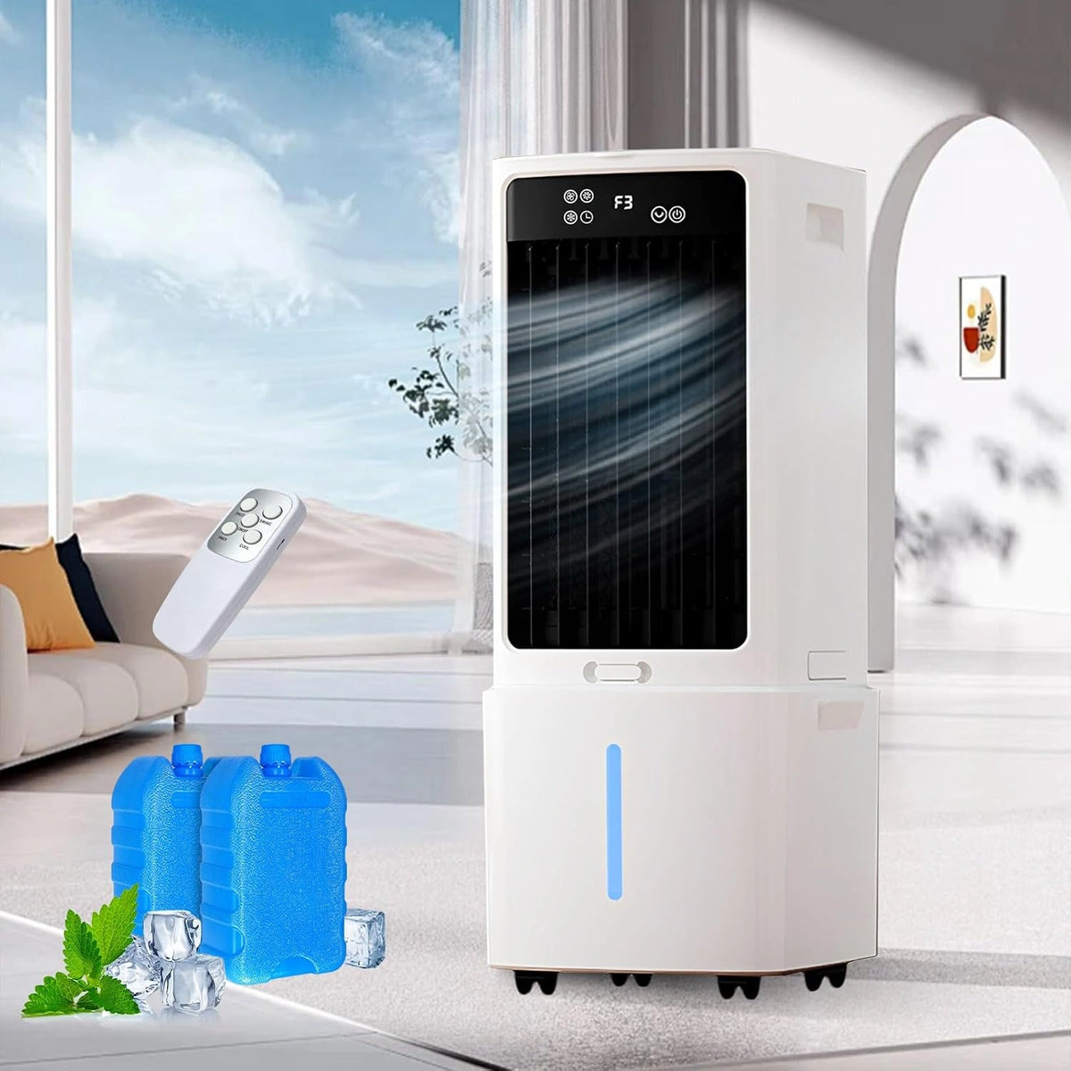 Rafraîchisseur, Climatiseur, 12L, avec télécommande, commande tactile, format mobile